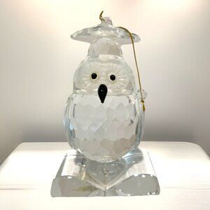Shannon Crystal Graduation Owl Figurine with Mortar Board Sitting on a Book 5.5"